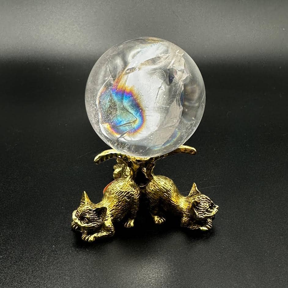 Tiny Cat Sphere Stand - GOLD #BC0578