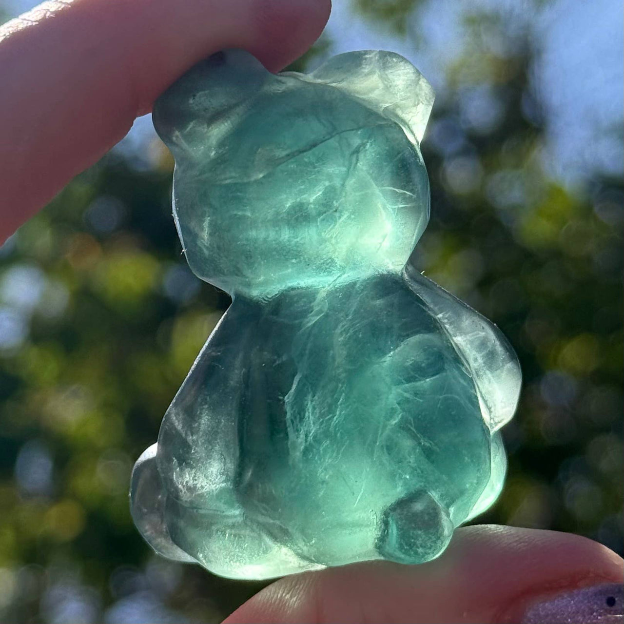 Geometric Green Fluorite Teddy Bear #BC1276