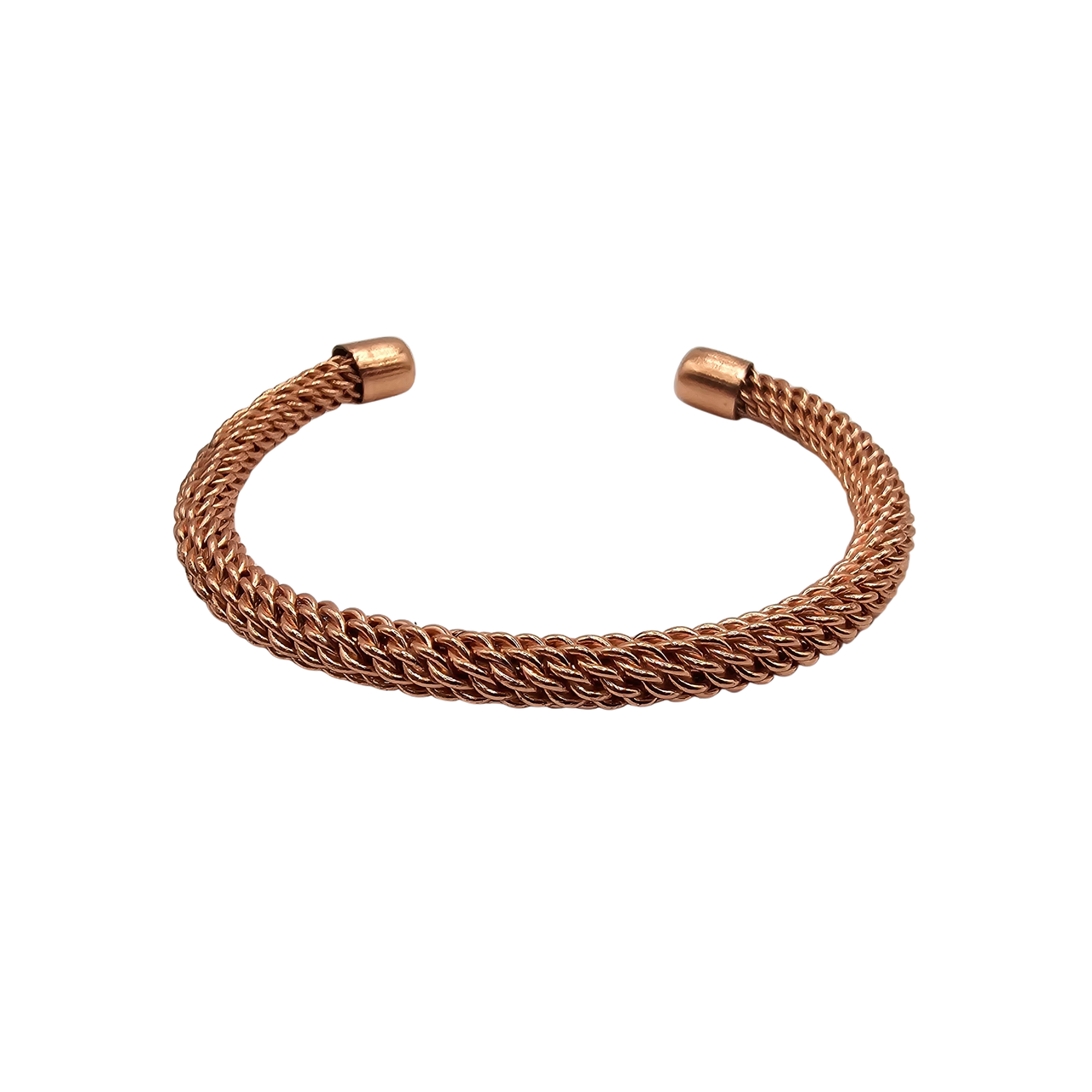 Magnetic Copper Cuff Bracelet - Braided Rope #BC0593