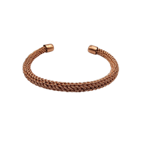 Magnetic Copper Cuff Bracelet - Braided Rope #BC0593