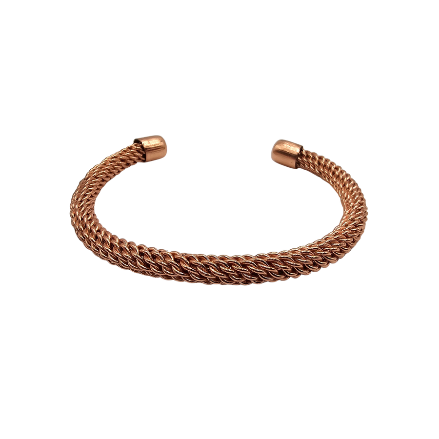 Magnetic Copper Cuff Bracelet - Braided Rope #BC0593