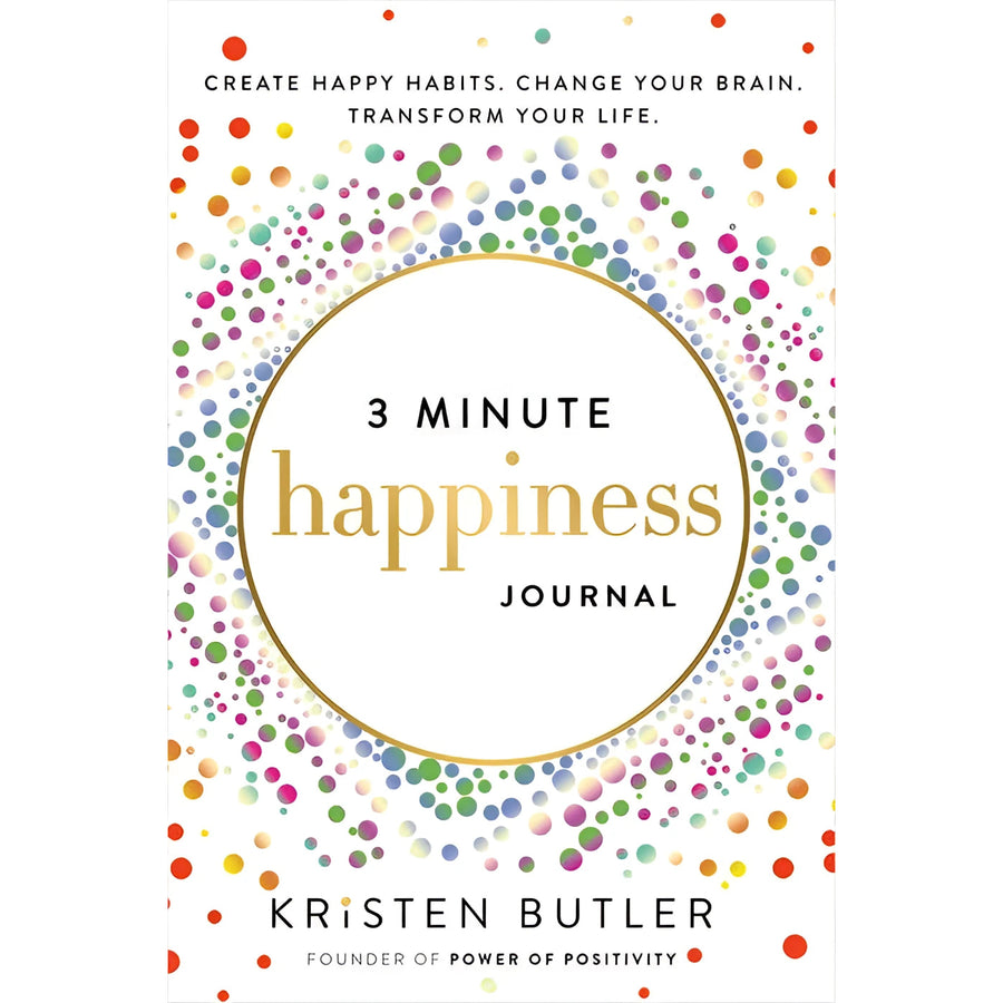 3 Minute Happiness Journal by Kristen Butler vibrant dot cover
