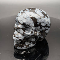 Snowflake Obsidian Skull Carving #BC1283