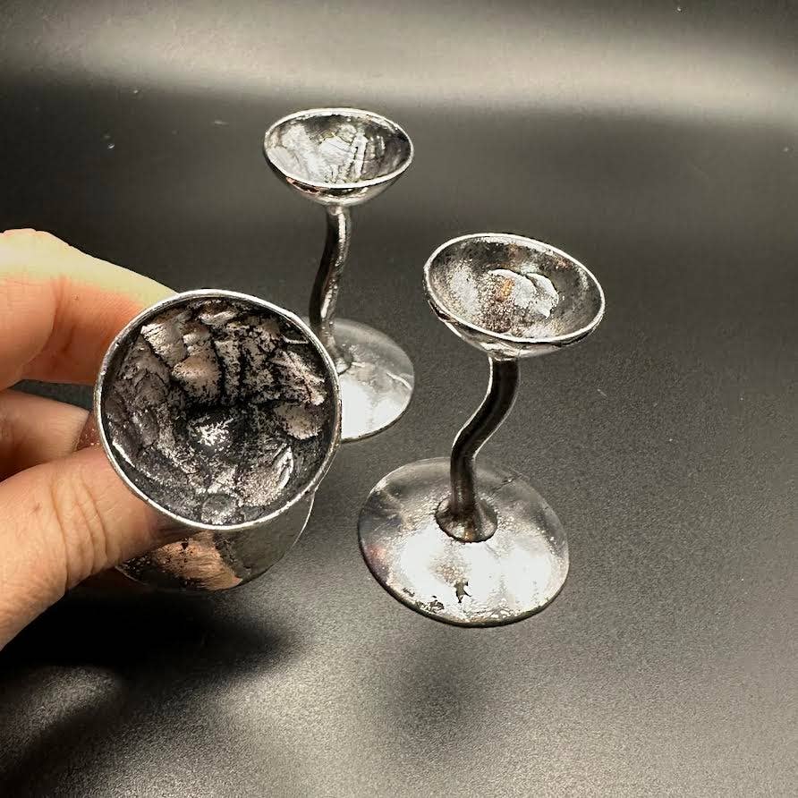 Mini Silver Chalice Sphere Holder Stand #BC0574