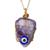 Thumbnail for Amethyst Evil Eye Necklace #J001
