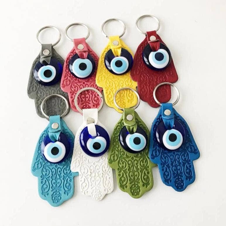 Hamsa Hand Evil Eye Keychain #Q385