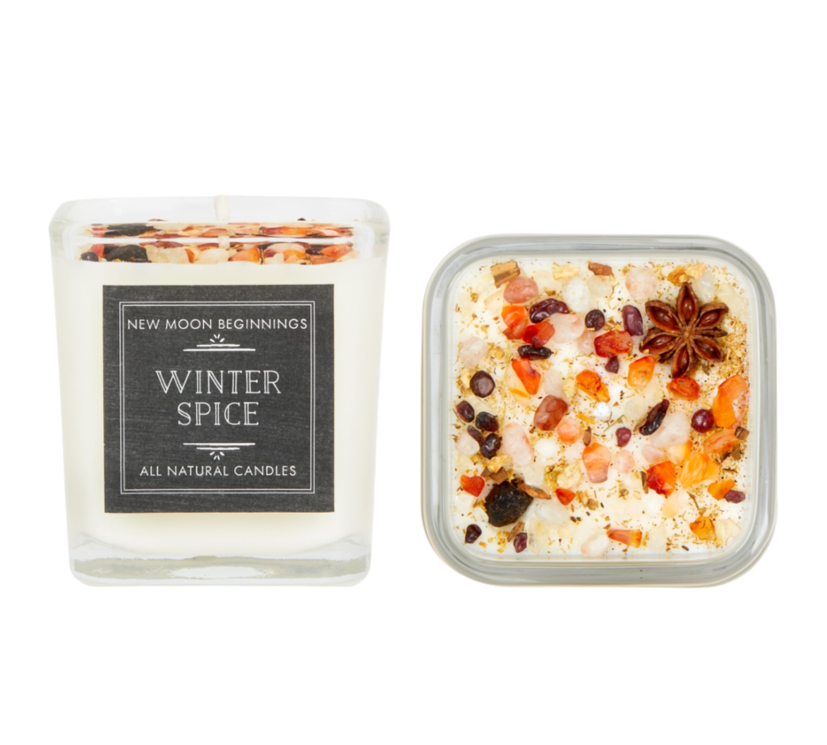 Winter Candles, Holiday Candles, Soy & Crystal Candles- Choose Scent #LV5595