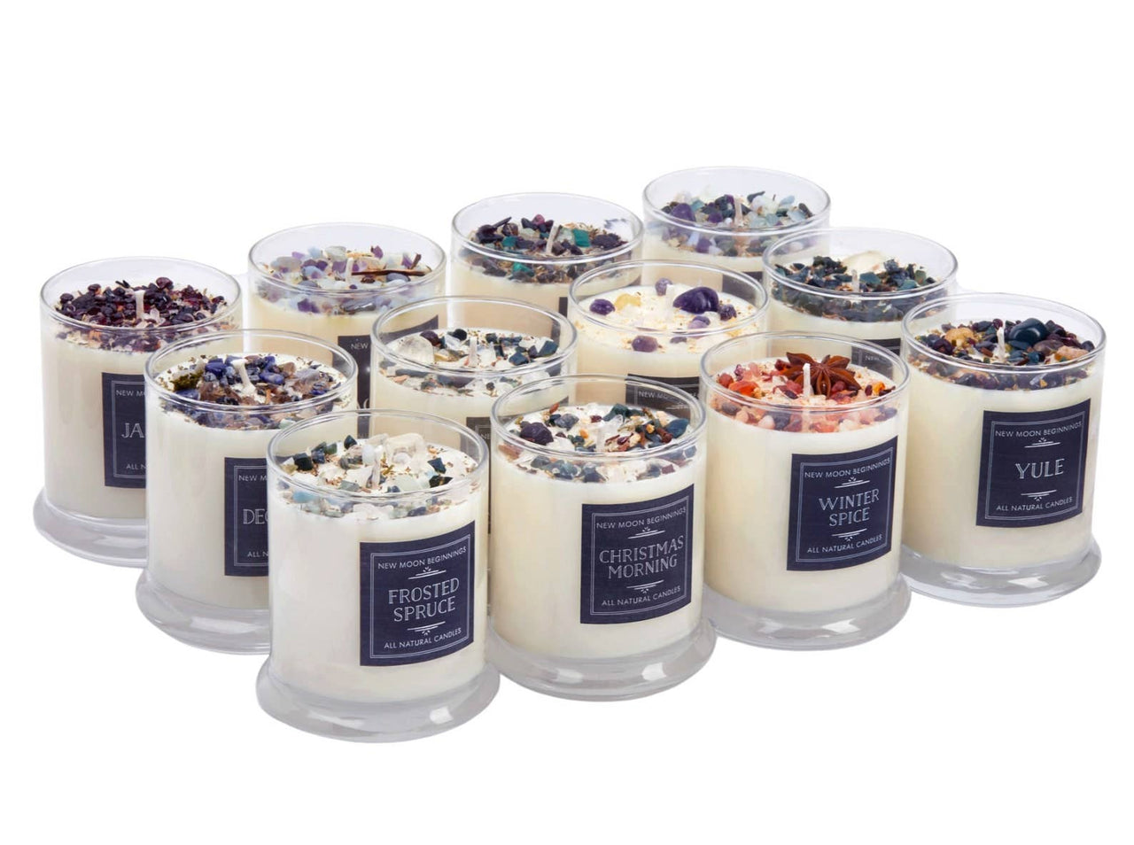 Winter Candles, Holiday Candles, Soy & Crystal Candles- Choose Scent #LV5595