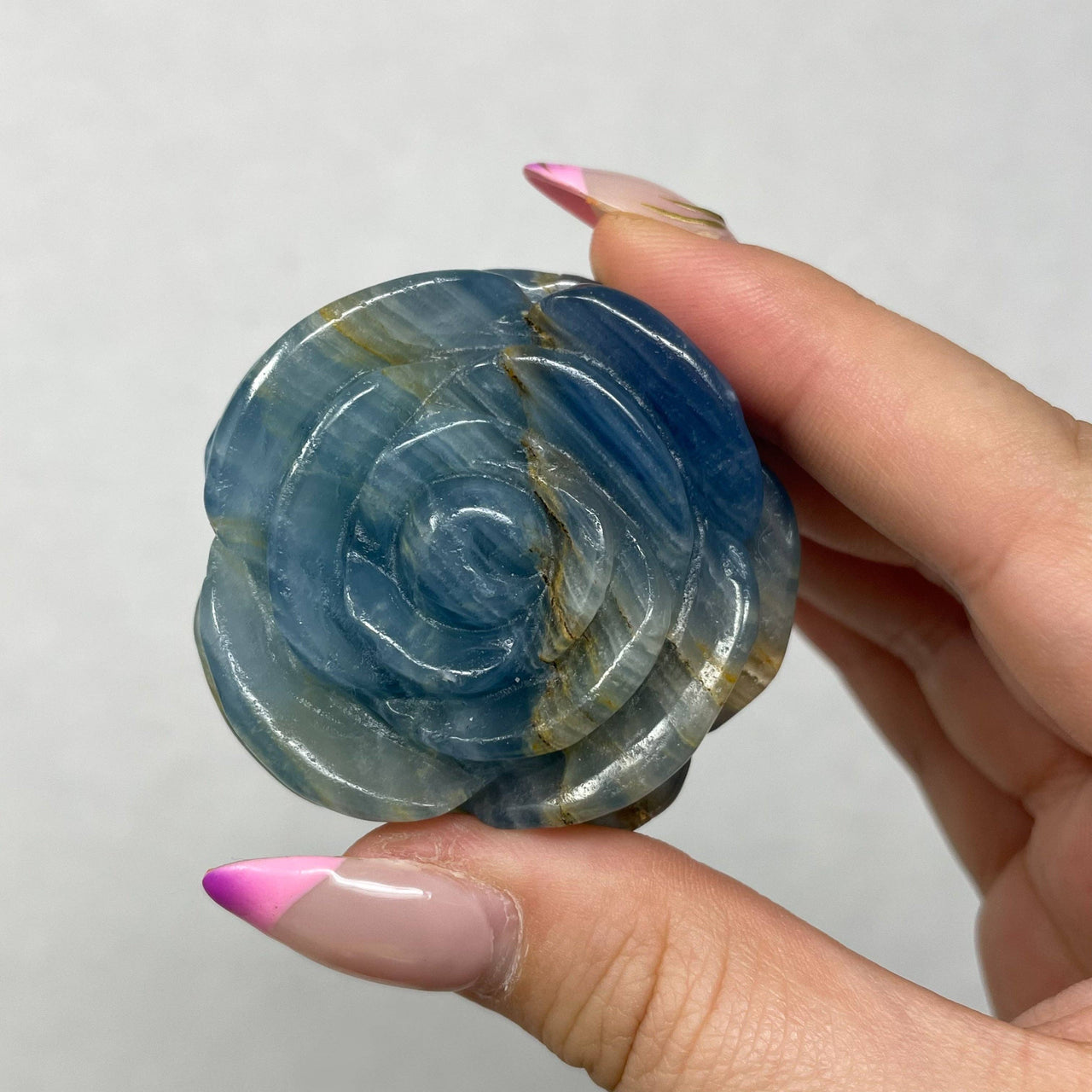 Blue Onyx Rose Carving #BC0568