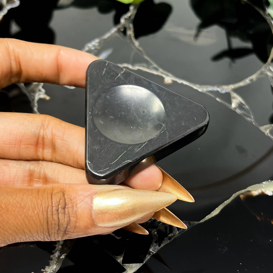 Shungite Triangle Sphere Holder #BC1281