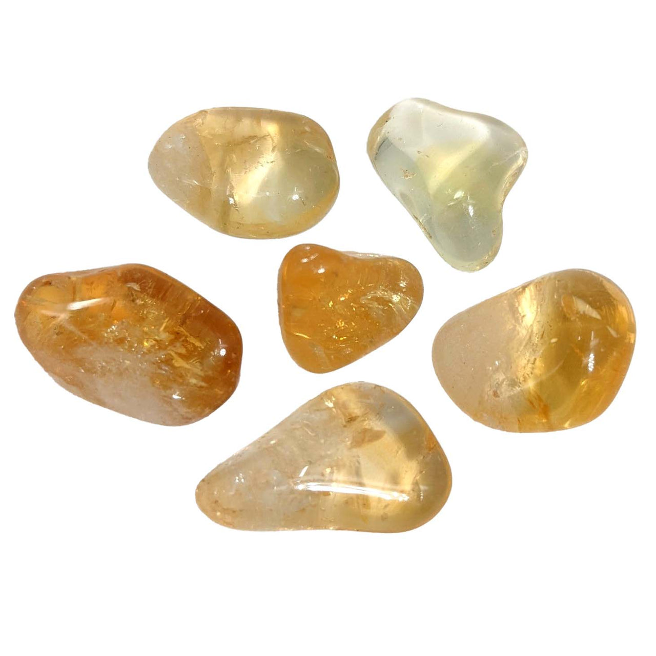 Close-up of Small Citrine Tumble Stones showcasing vibrant colors and unique textures