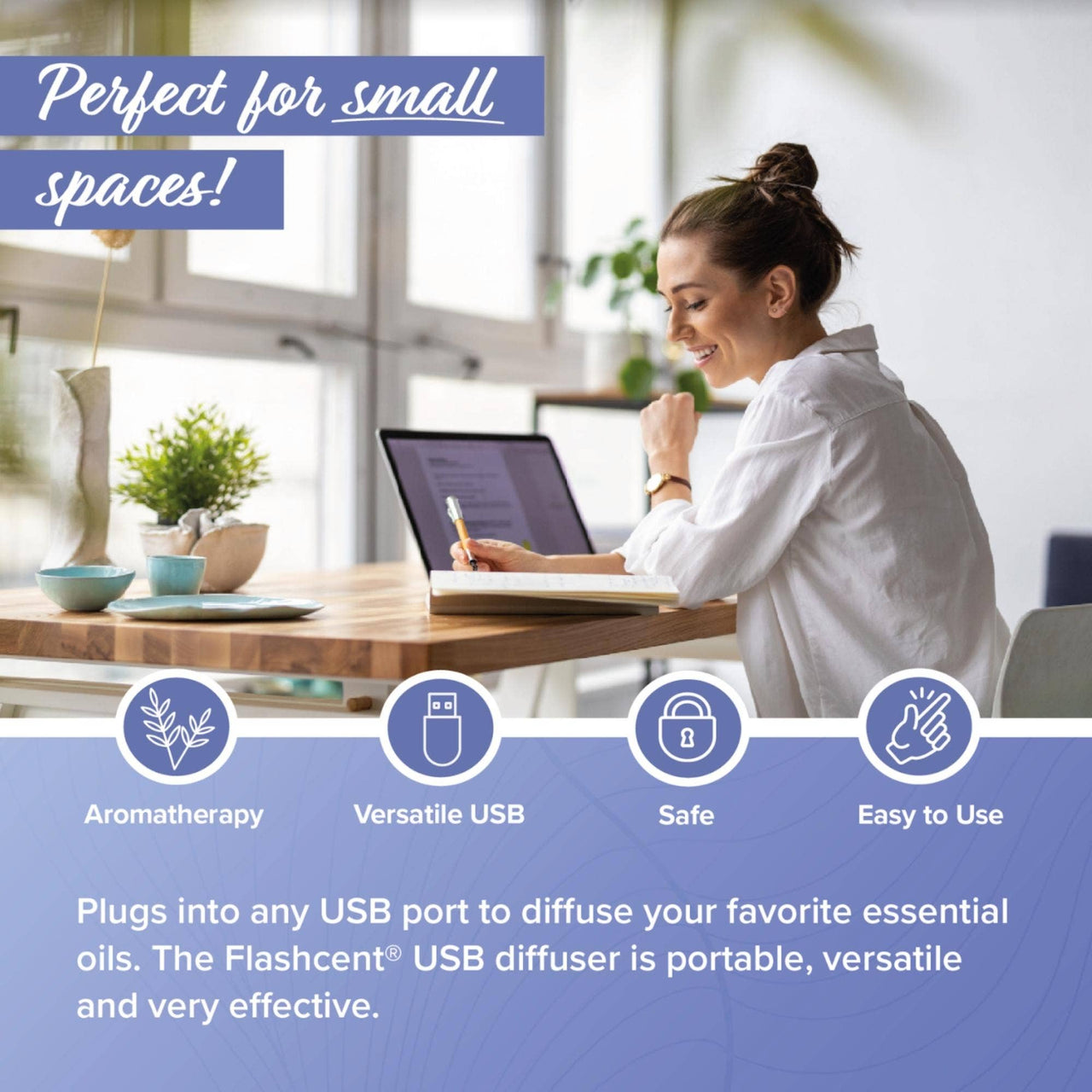 FlashScent® USB Diffuser with Essential Oil #Q404