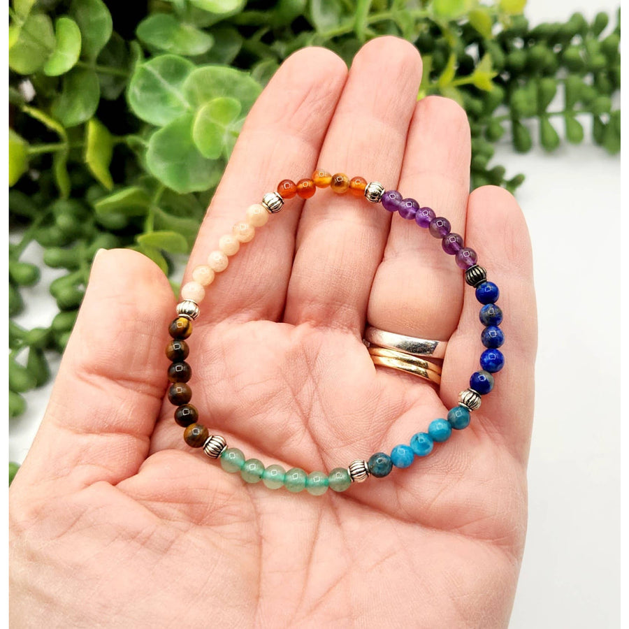 7 Chakra 4mm Semi-Precious Gemstone Bracelet LV9513