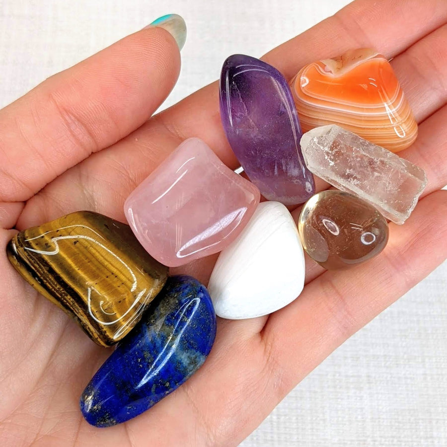 7 Chakras Crystal Companion Set w Gift Box #SK6961K - $39