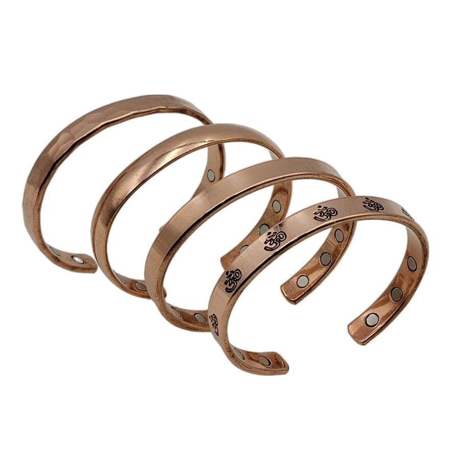 Magnetic Copper Cuff Bracelet - Hammered #BC0592