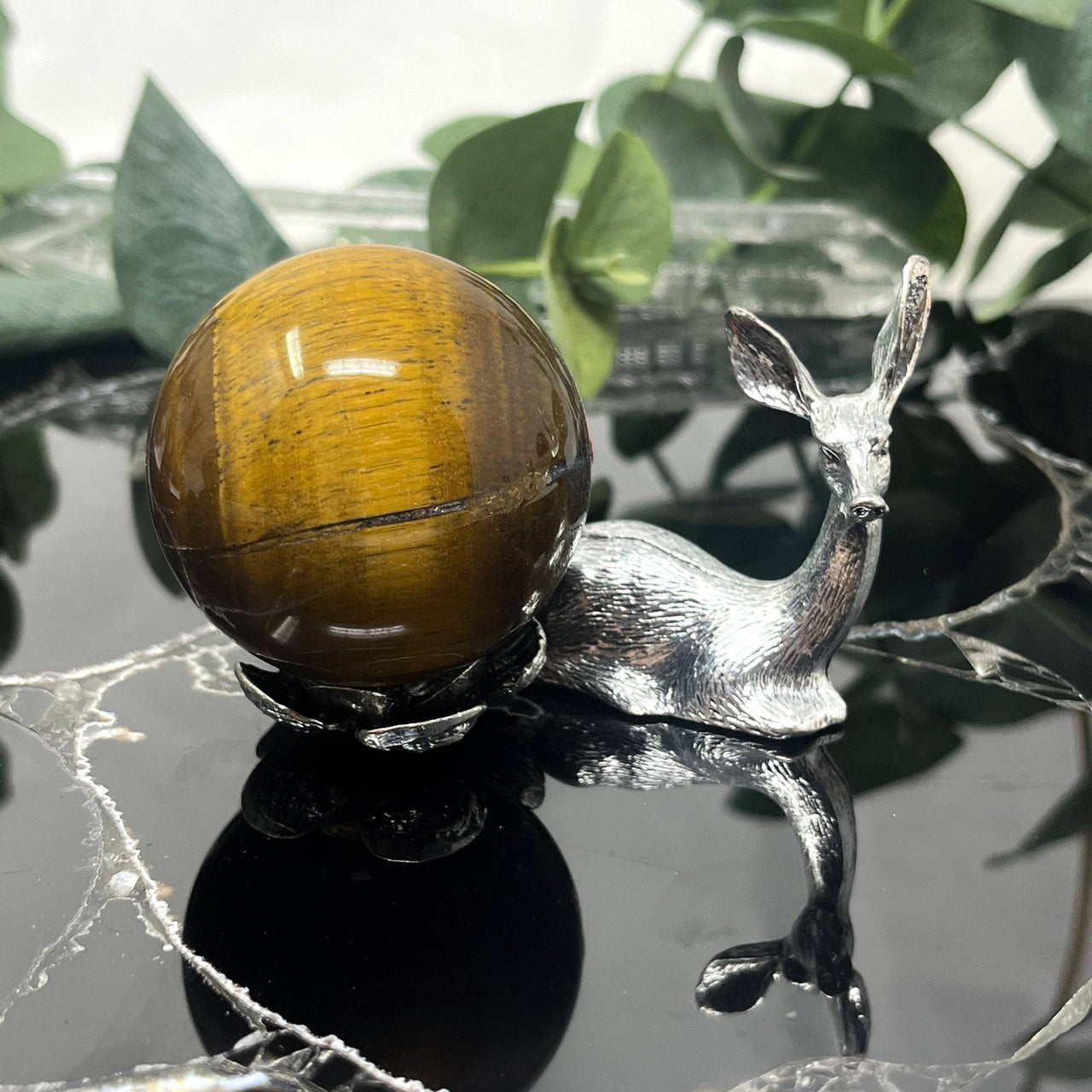 Silver Deer Sphere Stand #BC1282