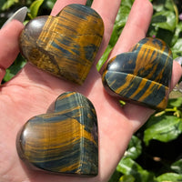 Blue and Gold Tiger Eye Heart #BC0566