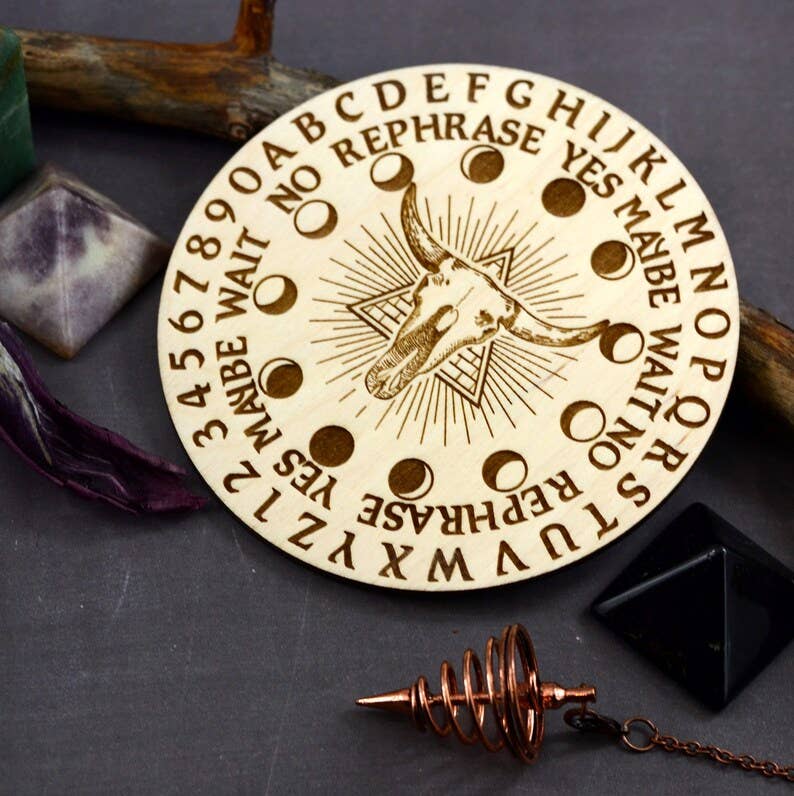 Moon Phase Skull Pendulum Board (6 Inch) #BC0590
