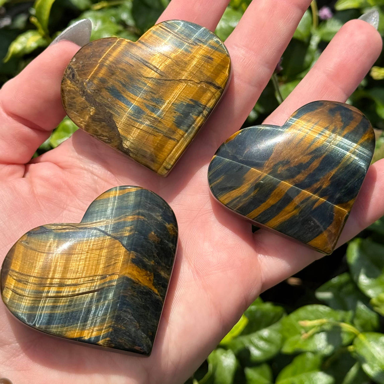 Blue and Gold Tiger Eye Heart #BC0566