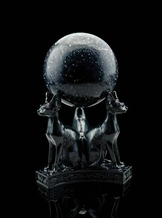 Sphynx Cat Sphere Stand - BLACK #BC0577