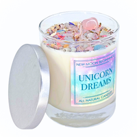 Unicorn Dreams Candle - Soy Candles Flower & Crystal Candles #BC0558