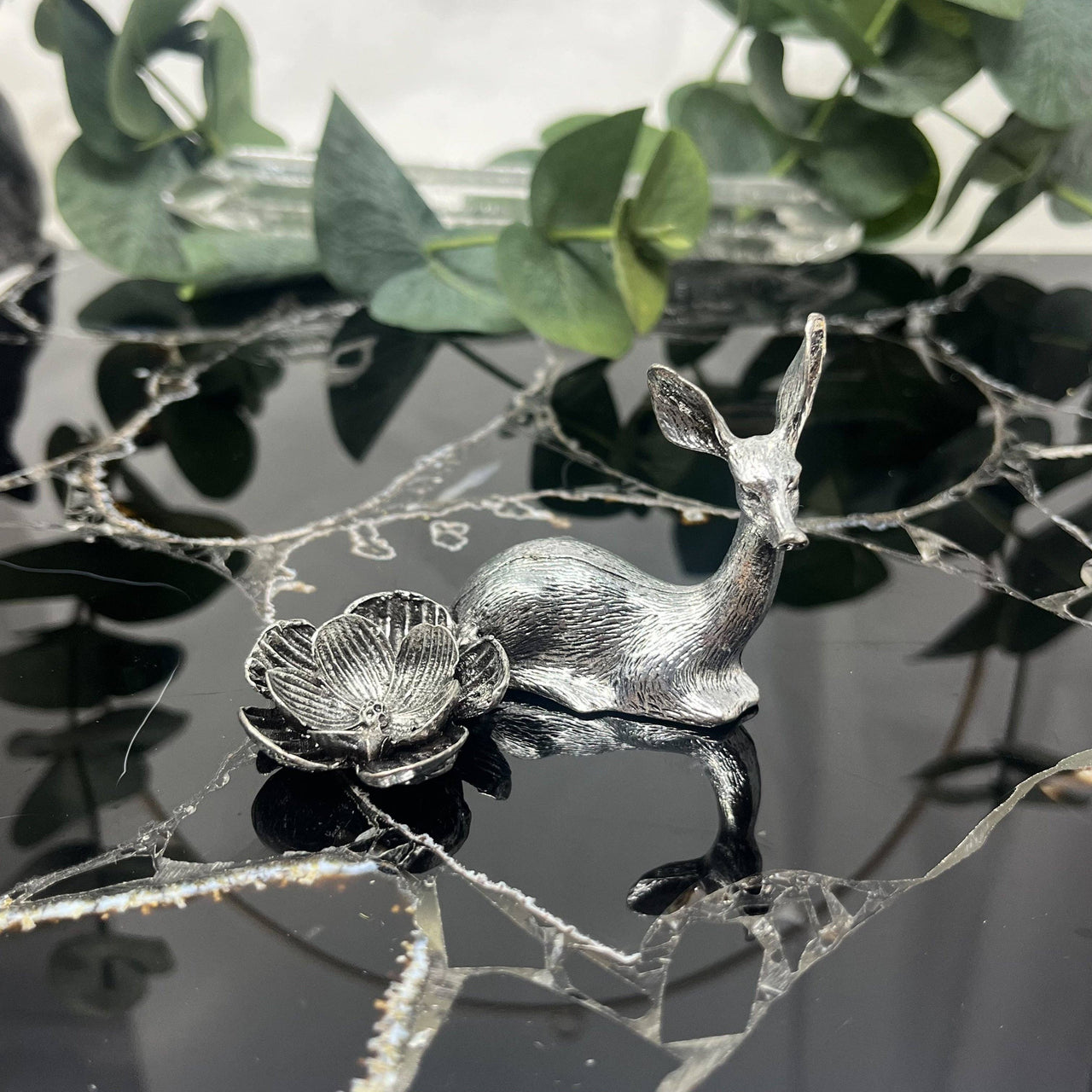 Silver Deer Sphere Stand #BC1282