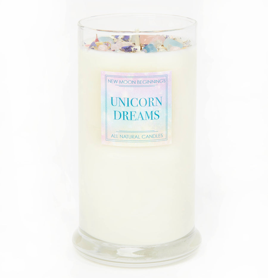 Unicorn Dreams Candle - Soy Candles Flower & Crystal Candles #BC0558