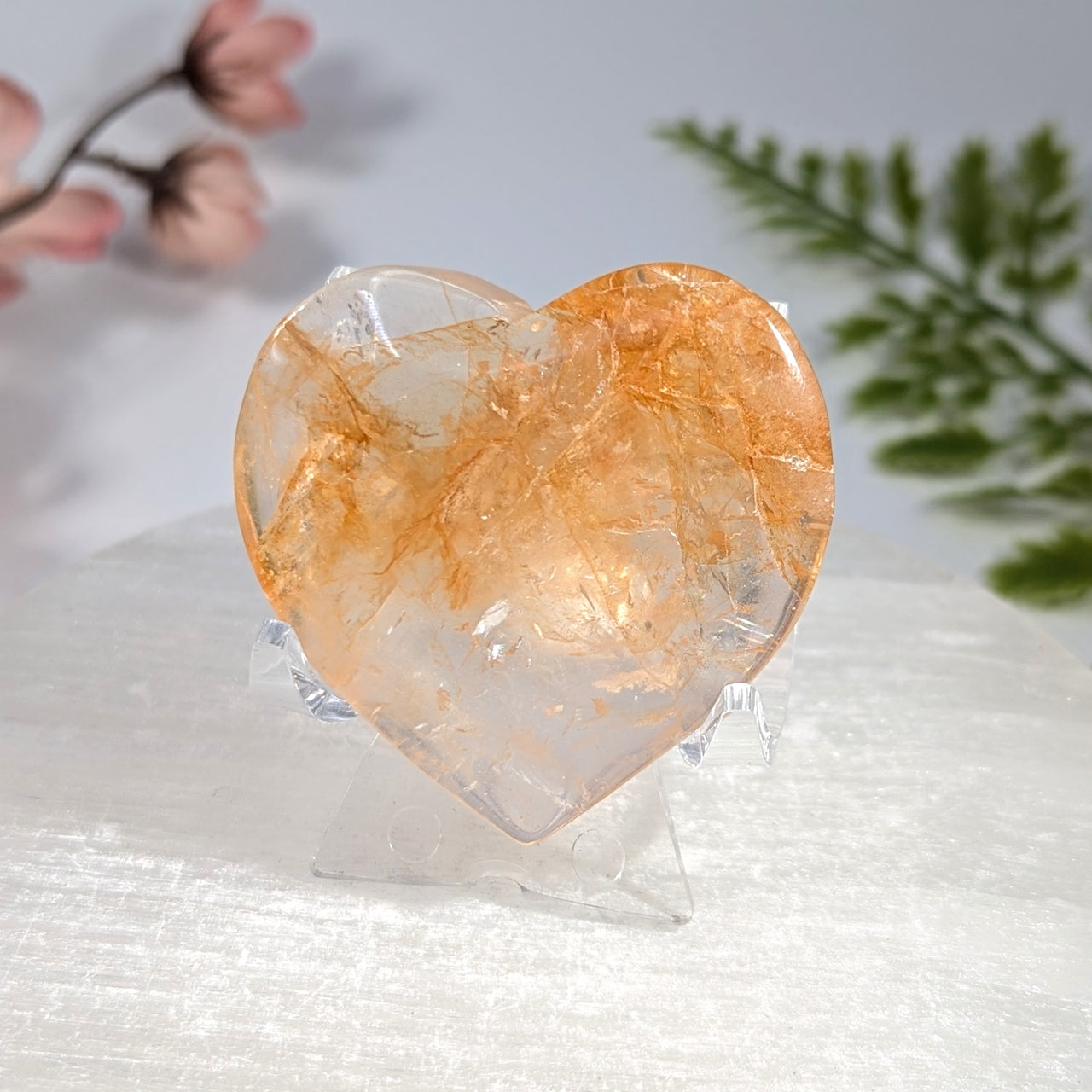 Golden Healer 1.8" Quartz Heart #BC1607