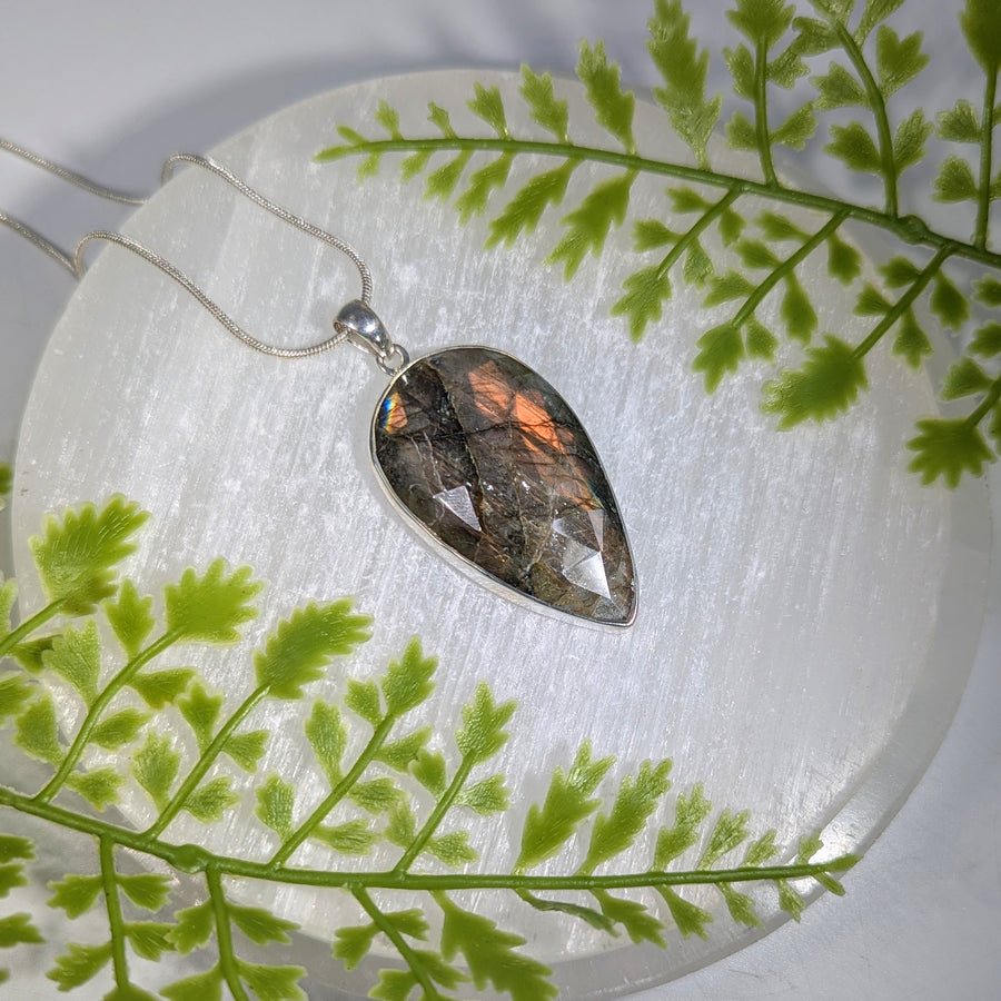 Labradorite 1.9" Faceted Pendant #BC1637
