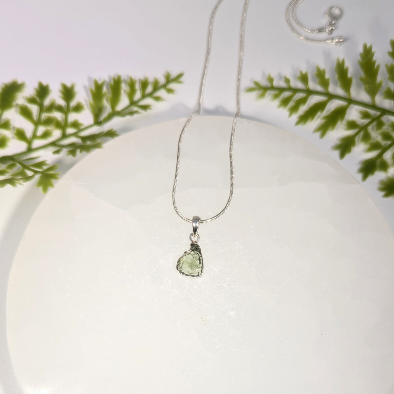 Moldavite .4" Raw Stone Pendant #BC1653