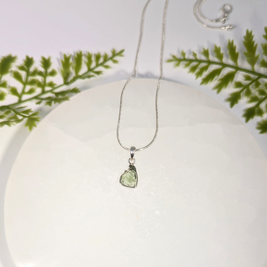 Moldavite .4" Raw Stone Pendant #BC1653