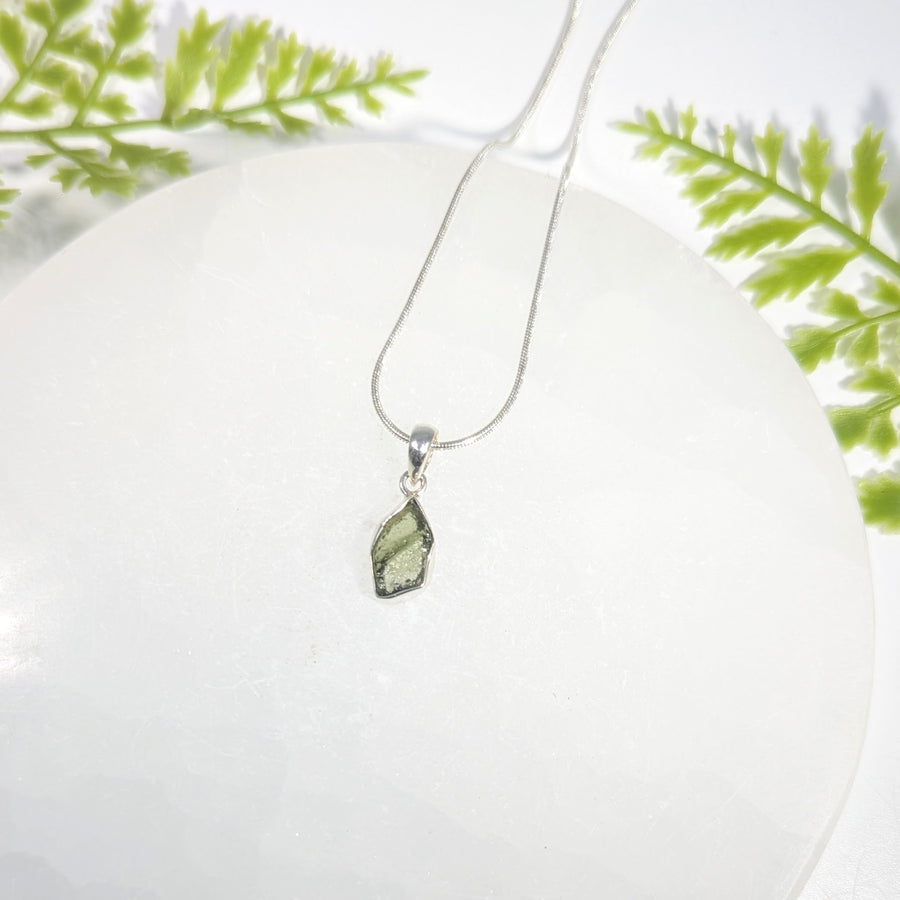 Moldavite .6" Raw Stone Pendant #BC1655