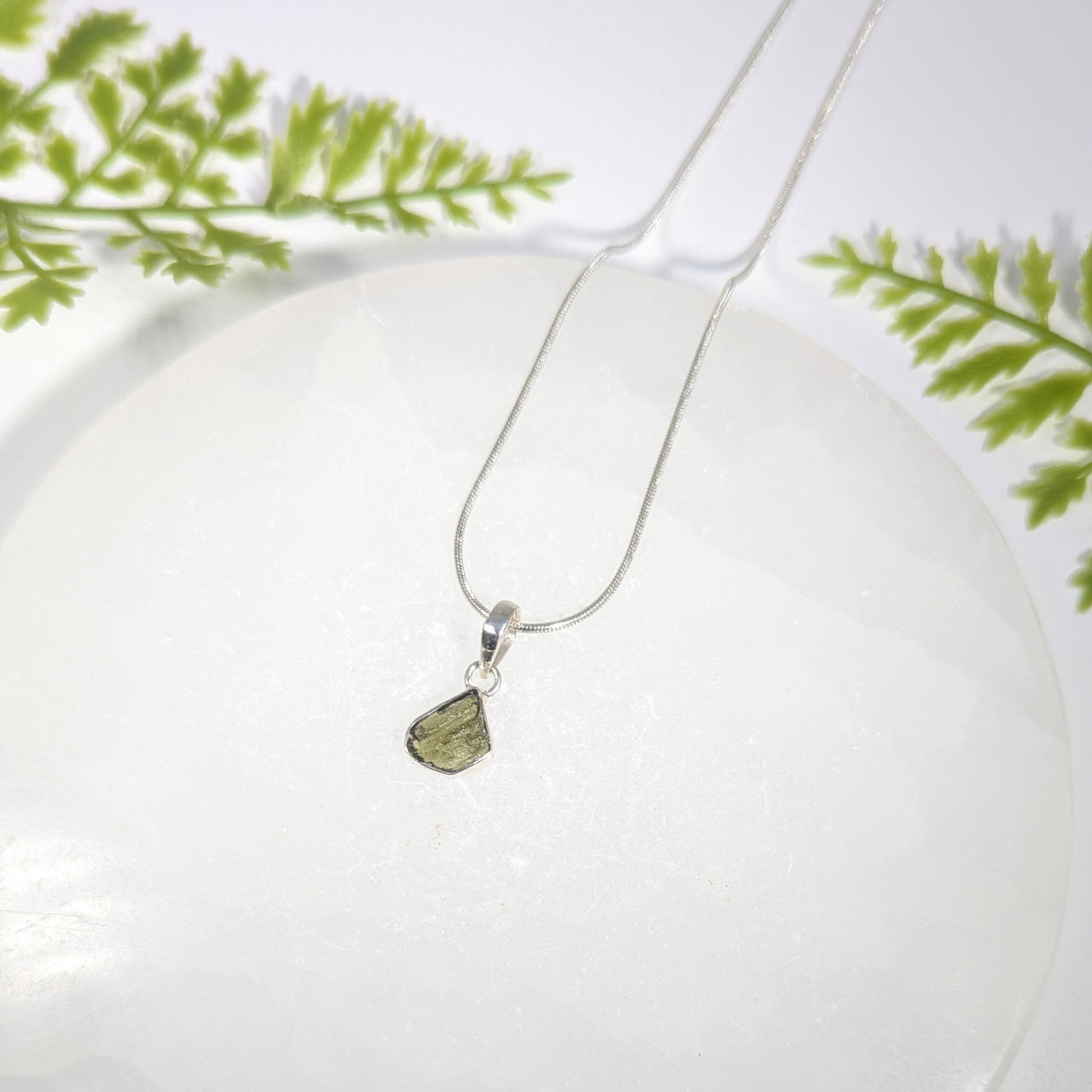 Moldavite .4" Raw Stone Pendant #BC1656
