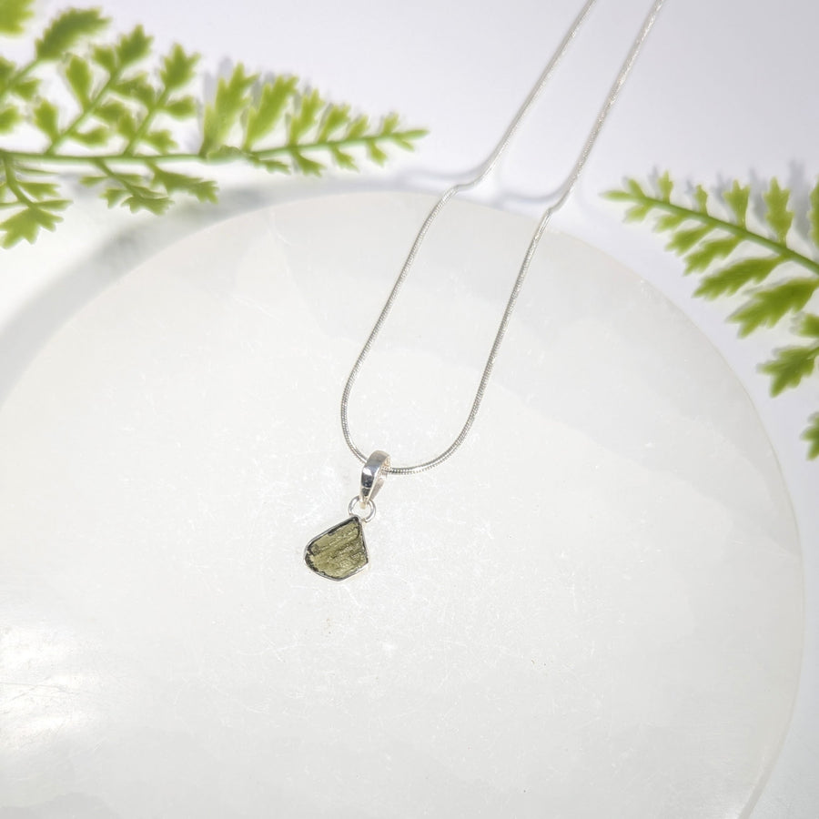 Moldavite .4" Raw Stone Pendant #BC1656
