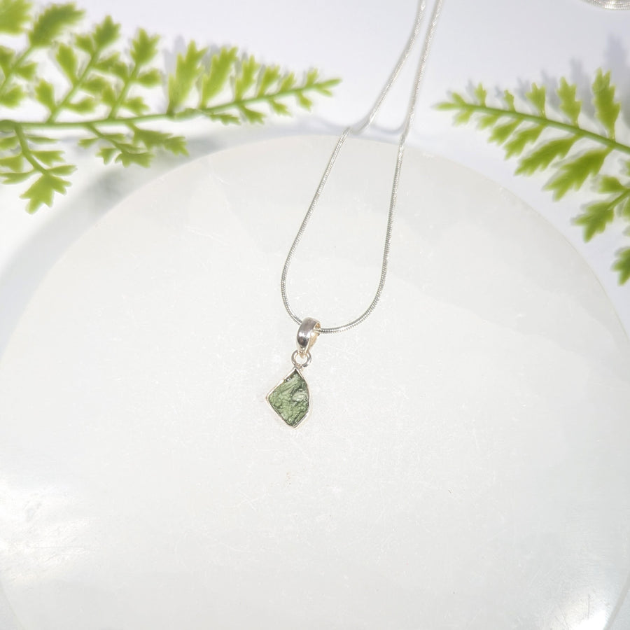 Moldavite .5" Raw Stone Pendant #BC1657