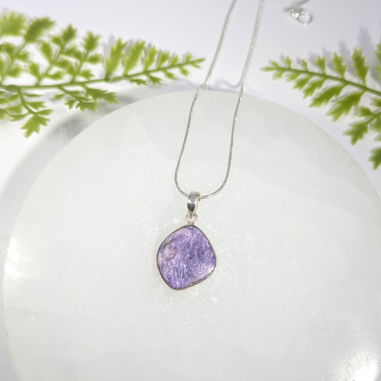 Charoite .9" S.S. Pendant #BC1659