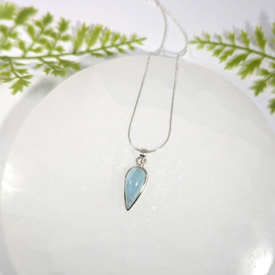 Aquamarine .8" S.S. Pendant #BC1660