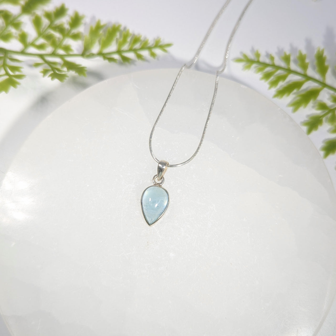 Aquamarine .6" S.S. Pendant #BC1661