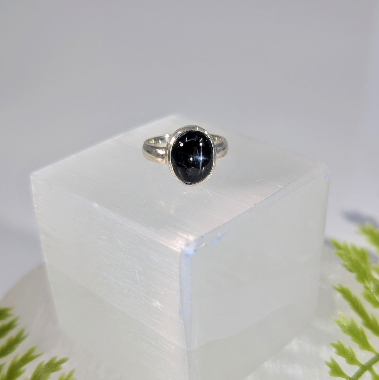 Black Star Sapphire Sz 6 Ring S.S. #BC1667