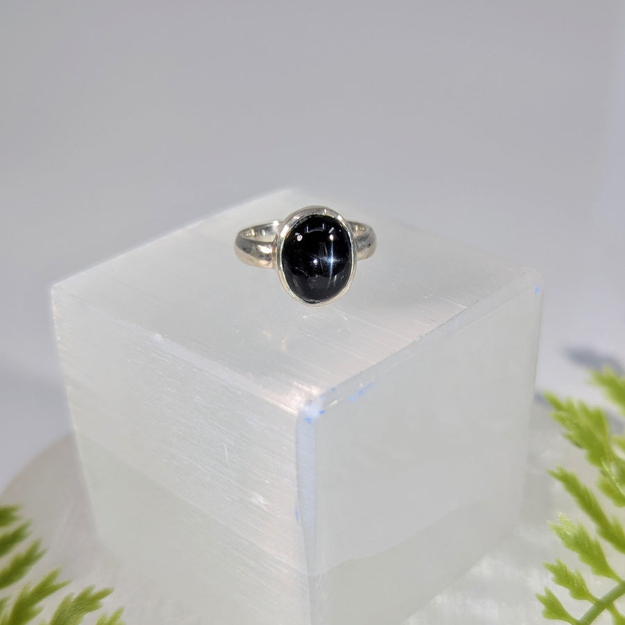 Black Star Sapphire Sz 6 Ring S.S. #BC1667