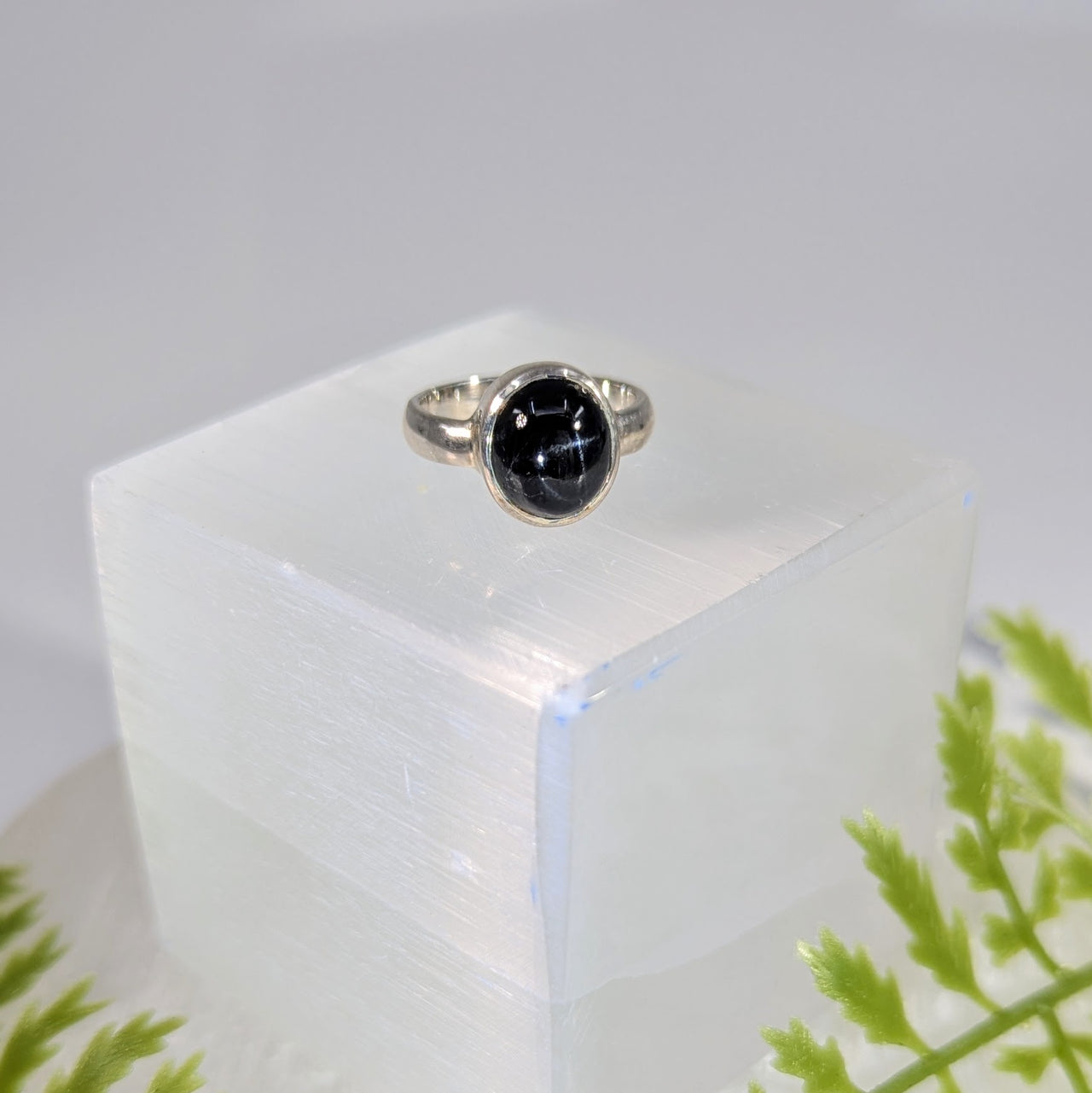 Black Star Sapphire Sz 5.5 Ring S.S. #BC1668