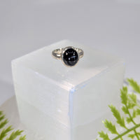 Black Star Sapphire Sz 5.5 Ring S.S. #BC1668