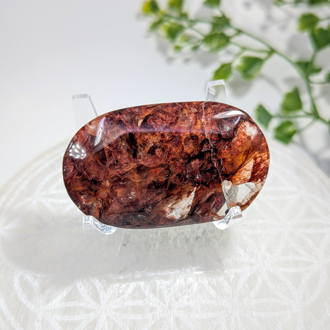 Red Hematoid 2" Quartz Palm #BC1712