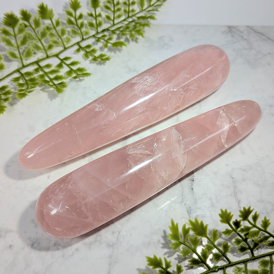 Rose Quartz Pair of 6.5" Massage Wands (2 wands) #BC1741
