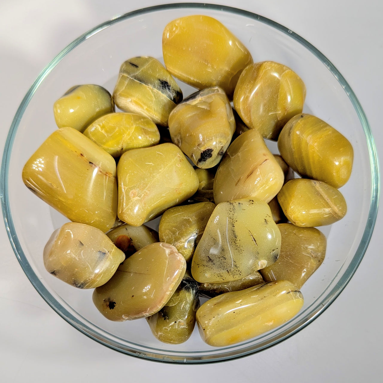 Yellow Dendrite Opal 1-1.5" Tumbled Stone #BC1754