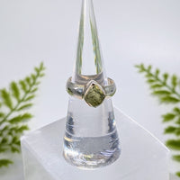 Moldavite Raw Sz 5.75 Organic S.S. Ring #BC1928