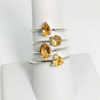 Thumbnail for Citrine Stackable Dainty Ring Prong Setting .925 Sterling Silver Sizes 4 - 10 #SK6990