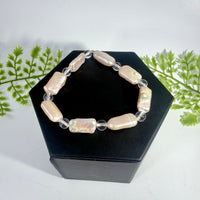 Peach Baroque Pearl and Quartz Bracelet 7