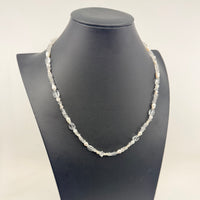 Pearl, Moonstone, Quartz and Herkimer Handmade Necklace Adjustable with Clasp  #BC0599