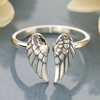 Thumbnail for Angel Wing Sterling Silver Adj. Ring #J005